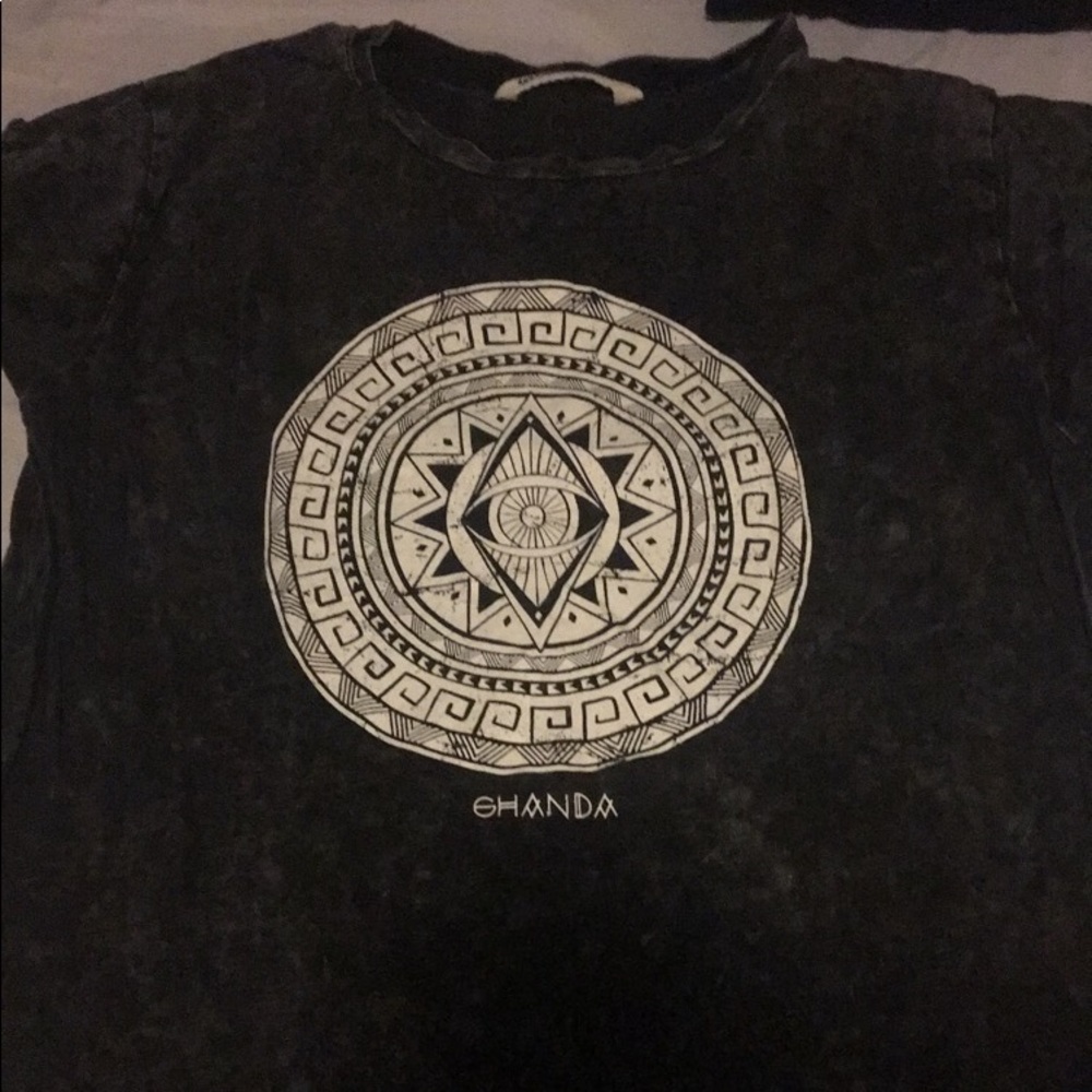 black grey acid wash ghanda tee